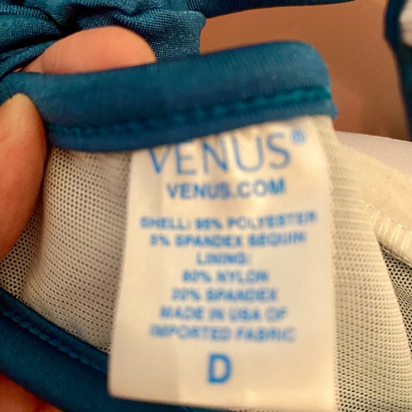 Venus 4 piece NWOT bikini skirt/dress set Teal sequin - Picture 11 of 16